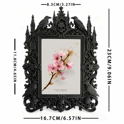 Exclusive-stock-drop Gothic Dark-style Photo Frame | Occult Herbalism Workshop Decor, Photo Ornament, Wall-mountable & Tabletop, Collectible