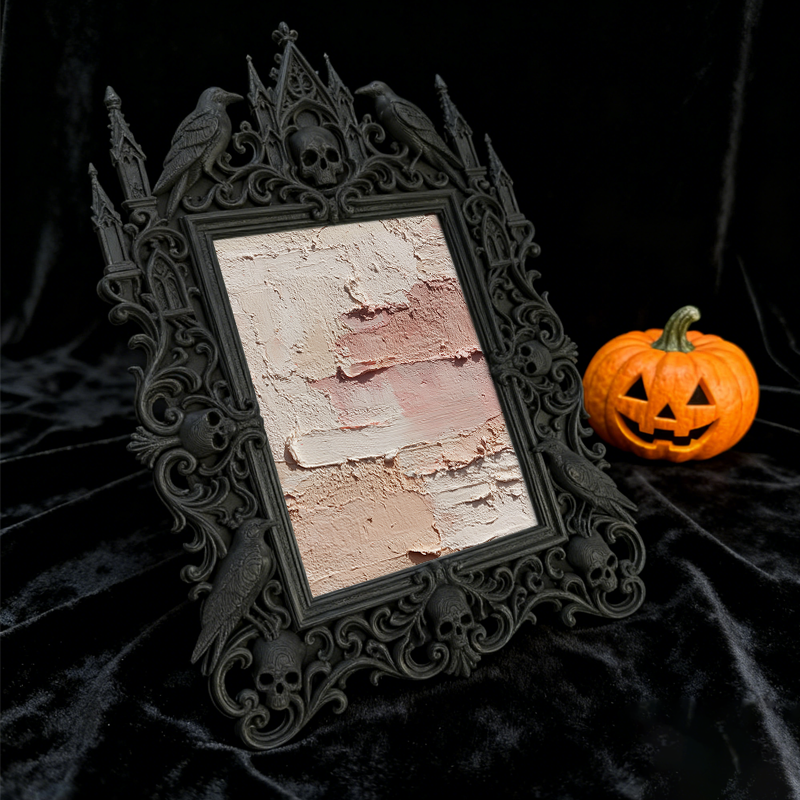 Rare-gem-pick Gothic Dark-style Photo Frame | Gothic Birthday Dinner Party Decor, Photo Ornament, Wall/Table Dual-use, Rustic Frame