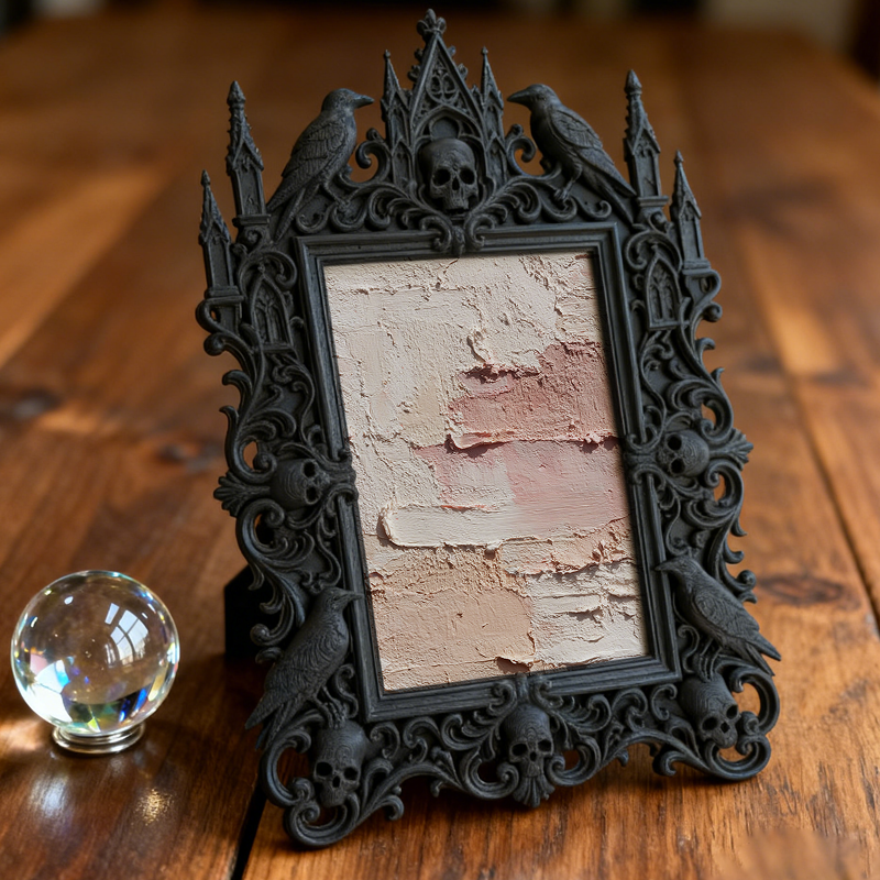 Rare-gem-pick Gothic Dark-style Photo Frame | Gothic Birthday Dinner Party Decor, Photo Ornament, Wall/Table Dual-use, Rustic Frame