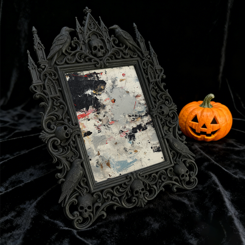 Edgy-classic Gothic Dark-style Photo Frame | Dark Academia Book Club Meeting Decor, Photo Ornament, Dual-use Display, Minimalist Frame