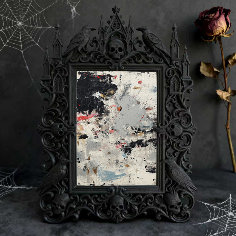 Edgy-classic Gothic Dark-style Photo Frame | Dark Academia Book Club Meeting Decor, Photo Ornament, Dual-use Display, Minimalist Frame