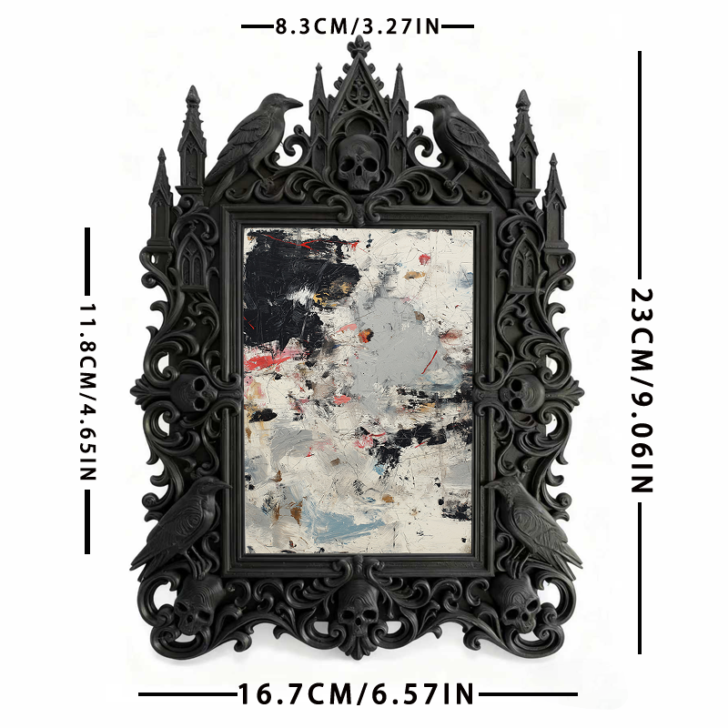 Edgy-classic Gothic Dark-style Photo Frame | Dark Academia Book Club Meeting Decor, Photo Ornament, Dual-use Display, Minimalist Frame