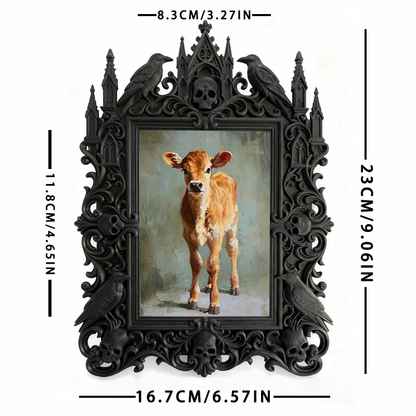 Luxe-rustic Gothic Dark-style Photo Frame | Gothic Anniversary Celebration Decor, Photo Ornament, Wall-mountable & Tabletop, Practical Frame