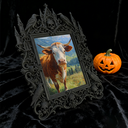 One-of-a-kind-design Gothic Dark-style Photo Frame | Witchy Moon Ritual Party Decor, Photo Ornament, Wall-mountable & Tabletop, Portable Fra