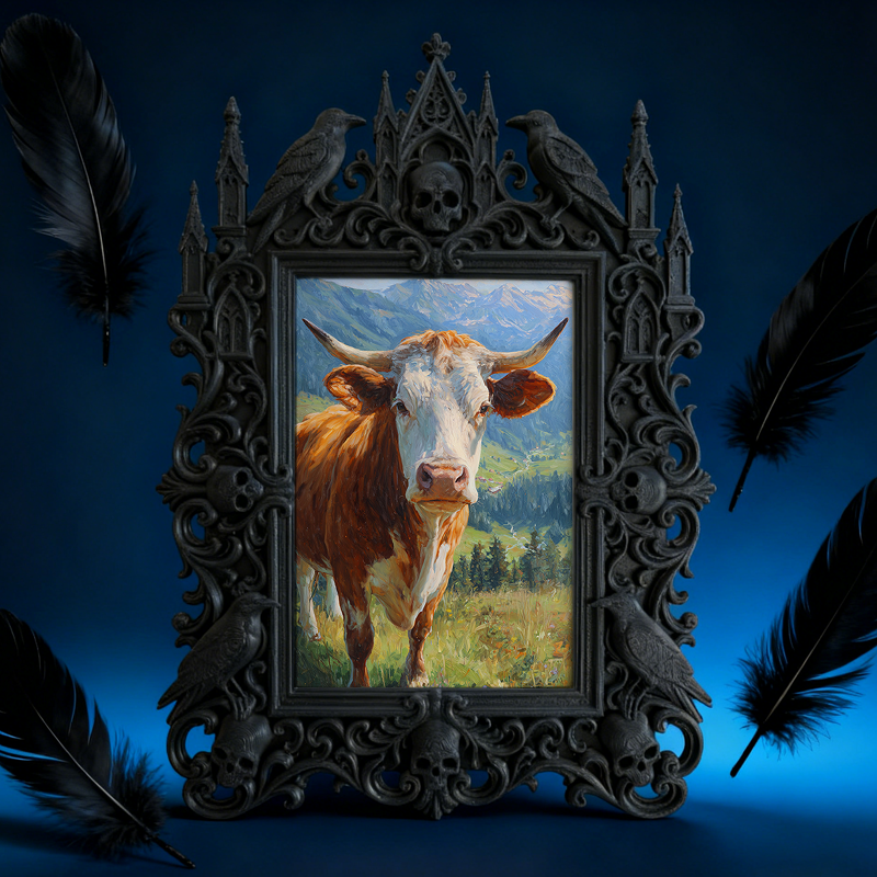 One-of-a-kind-design Gothic Dark-style Photo Frame | Witchy Moon Ritual Party Decor, Photo Ornament, Wall-mountable & Tabletop, Portable Fra