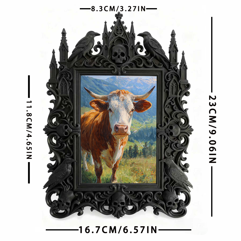 One-of-a-kind-design Gothic Dark-style Photo Frame | Witchy Moon Ritual Party Decor, Photo Ornament, Wall-mountable & Tabletop, Portable Fra