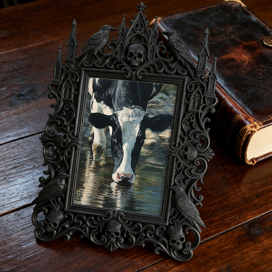 Sturdy-long-lasting Gothic Dark-style Photo Frame | Gothic Halloween Trick-or-Treat Station Decor, Photo Ornament, Dual-use Display, Wear-re