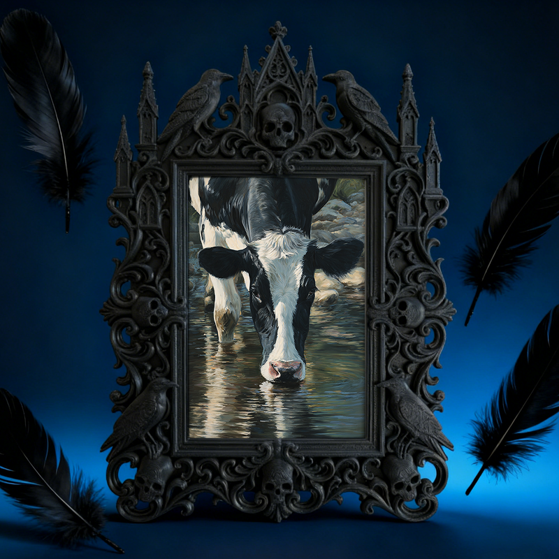 Sturdy-long-lasting Gothic Dark-style Photo Frame | Gothic Halloween Trick-or-Treat Station Decor, Photo Ornament, Dual-use Display, Wear-re