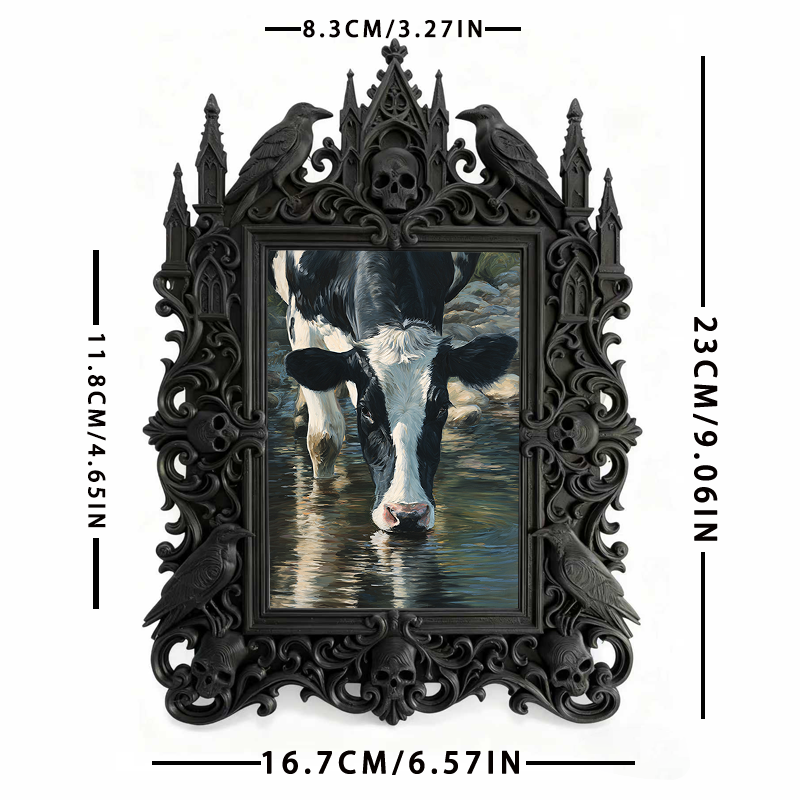 Sturdy-long-lasting Gothic Dark-style Photo Frame | Gothic Halloween Trick-or-Treat Station Decor, Photo Ornament, Dual-use Display, Wear-re