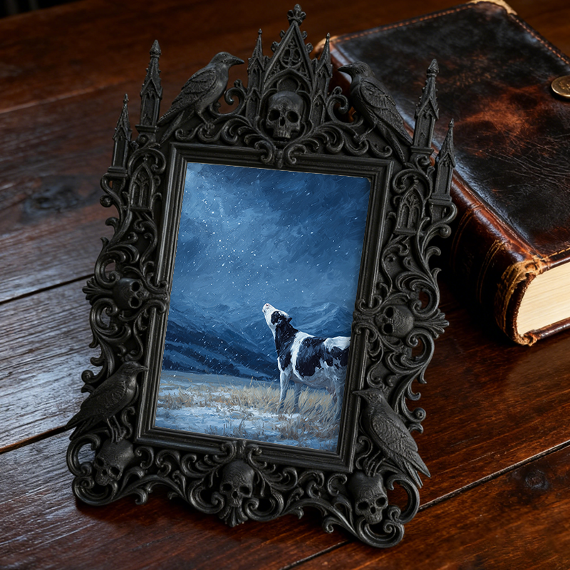 Elegant-gothic Gothic Dark-style Photo Frame | Dark Art Exhibition Opening Decor, Photo Ornament, Wall-mountable & Tabletop, Elegant Frame