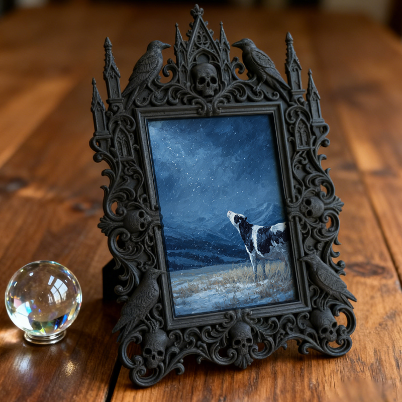 Elegant-gothic Gothic Dark-style Photo Frame | Dark Art Exhibition Opening Decor, Photo Ornament, Wall-mountable & Tabletop, Elegant Frame
