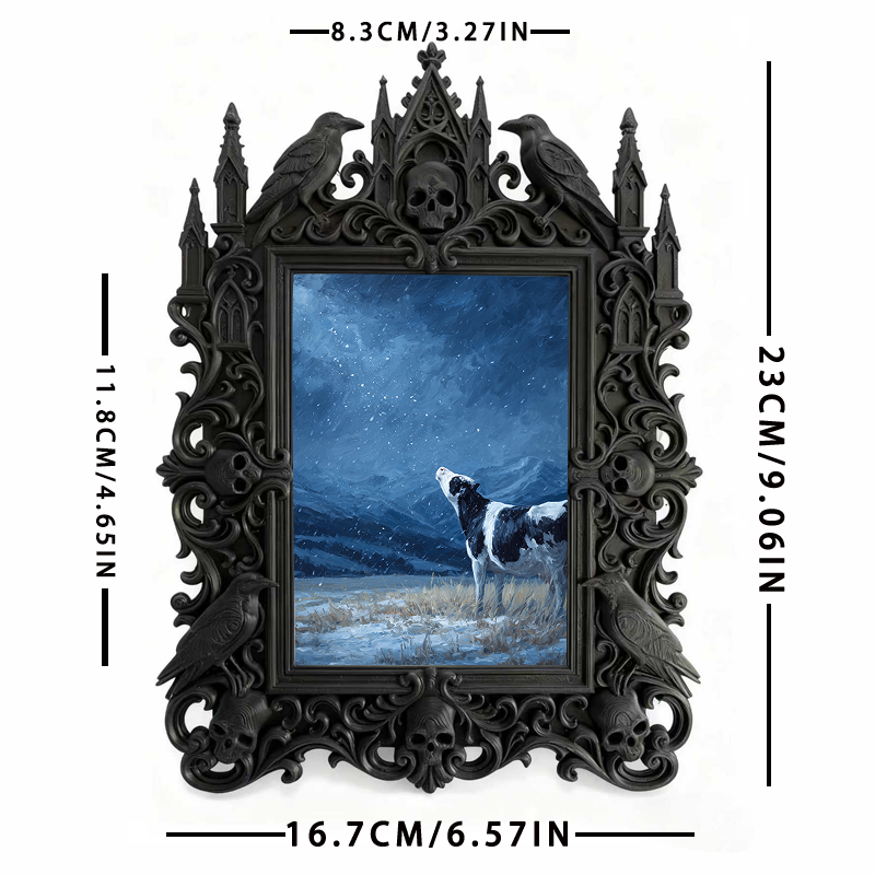 Elegant-gothic Gothic Dark-style Photo Frame | Dark Art Exhibition Opening Decor, Photo Ornament, Wall-mountable & Tabletop, Elegant Frame