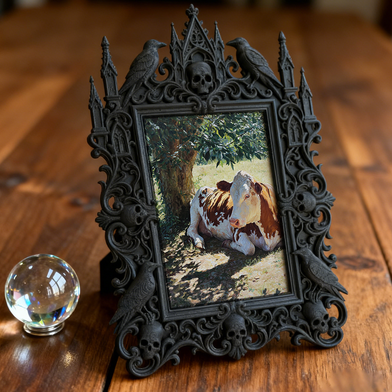 Collector-top-choice Gothic Dark-style Photo Frame | Vintage Horror Comic Convention Decor, Photo Ornament, Wall/Table Dual-use, Display-gra