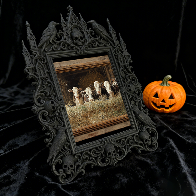 Bold-standout Gothic Dark-style Photo Frame | Dark Fantasy RPG Game Night Decor, Photo Ornament, Wall-mountable & Tabletop, Creative Frame