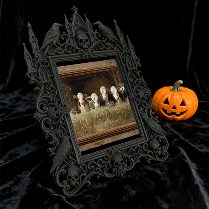 Bold-standout Gothic Dark-style Photo Frame | Dark Fantasy RPG Game Night Decor, Photo Ornament, Wall-mountable & Tabletop, Creative Frame