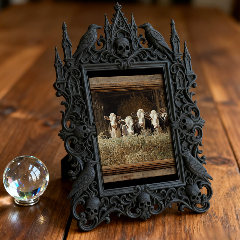 Bold-standout Gothic Dark-style Photo Frame | Dark Fantasy RPG Game Night Decor, Photo Ornament, Wall-mountable & Tabletop, Creative Frame