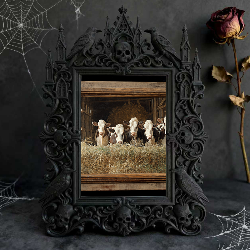 Bold-standout Gothic Dark-style Photo Frame | Dark Fantasy RPG Game Night Decor, Photo Ornament, Wall-mountable & Tabletop, Creative Frame