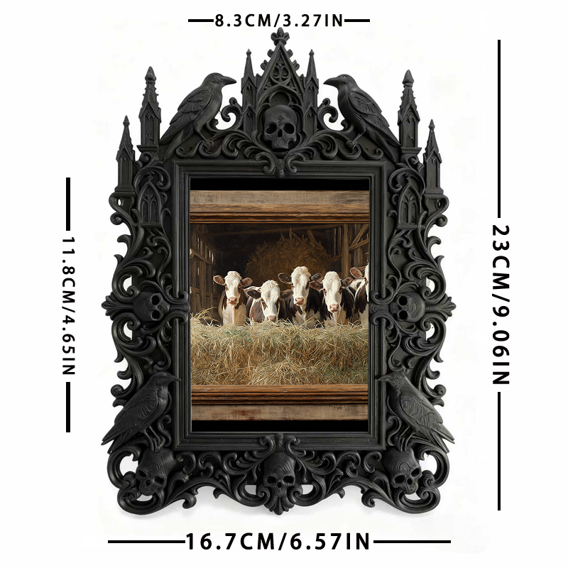 Bold-standout Gothic Dark-style Photo Frame | Dark Fantasy RPG Game Night Decor, Photo Ornament, Wall-mountable & Tabletop, Creative Frame