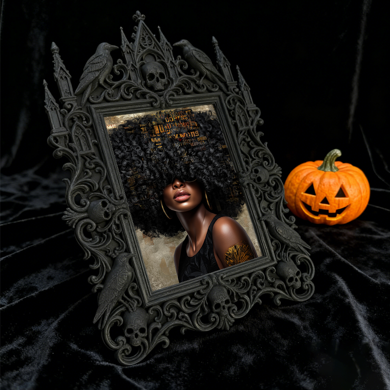 Cute-dark-charm Gothic Dark-style Photo Frame | Gothic Pet Halloween Costume Contest Decor, Photo Ornament, Dual-use Display, Cute Frame