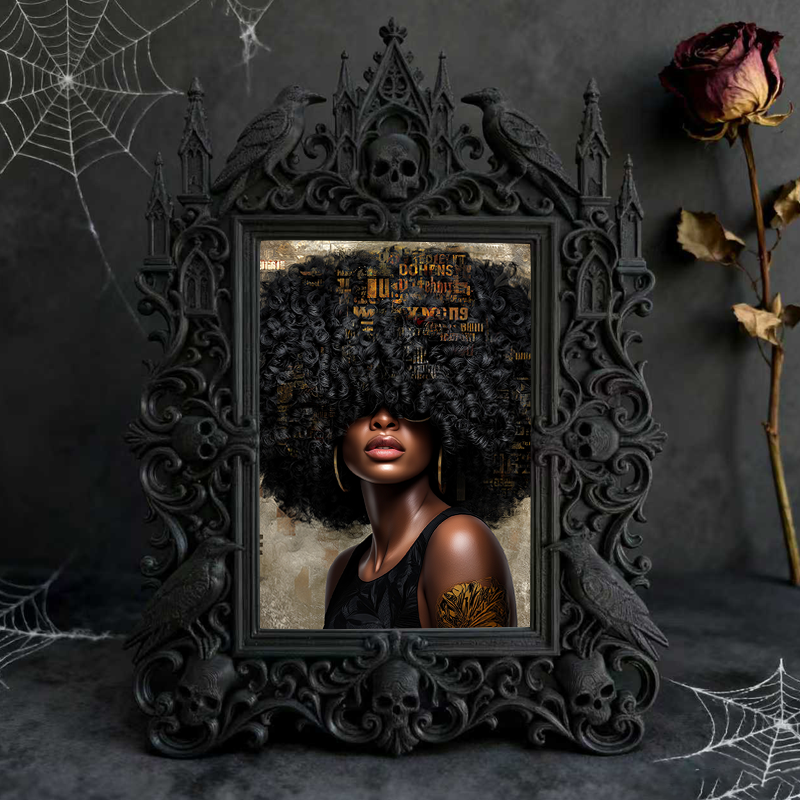 Cute-dark-charm Gothic Dark-style Photo Frame | Gothic Pet Halloween Costume Contest Decor, Photo Ornament, Dual-use Display, Cute Frame