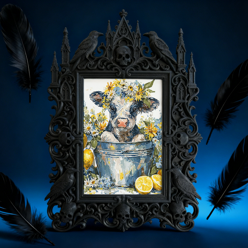 Bestselling-hit Gothic Dark-style Photo Frame | Vampire Themed New Year鈥檚 Eve Party Decor, Photo Ornament, Dual-use Display, Retro Plastic F