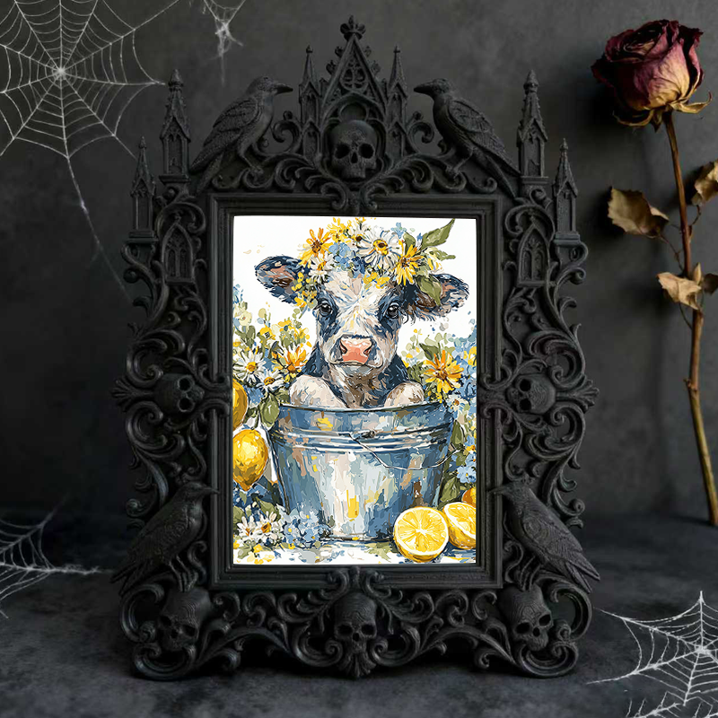 Bestselling-hit Gothic Dark-style Photo Frame | Vampire Themed New Year鈥檚 Eve Party Decor, Photo Ornament, Dual-use Display, Retro Plastic F