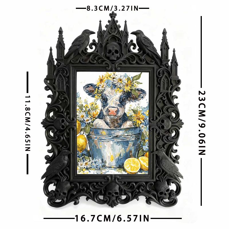 Bestselling-hit Gothic Dark-style Photo Frame | Vampire Themed New Year鈥檚 Eve Party Decor, Photo Ornament, Dual-use Display, Retro Plastic F