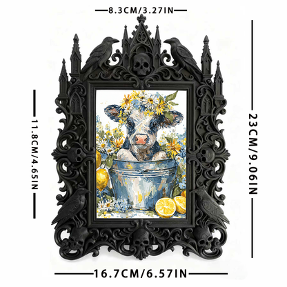 Bestselling-hit Gothic Dark-style Photo Frame | Vampire Themed New Year鈥檚 Eve Party Decor, Photo Ornament, Dual-use Display, Retro Plastic F