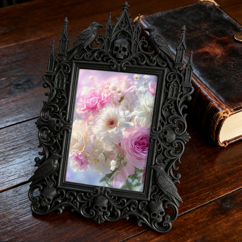 Trend-leading Gothic Dark-style Photo Frame | Gothic Themed Pop-up Market Booth Decor, Photo Ornament, Wall/Table Dual-use, Eco-friendly Fra
