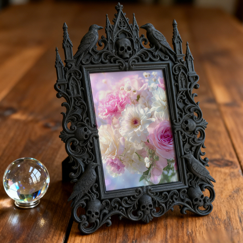 Trend-leading Gothic Dark-style Photo Frame | Gothic Themed Pop-up Market Booth Decor, Photo Ornament, Wall/Table Dual-use, Eco-friendly Fra