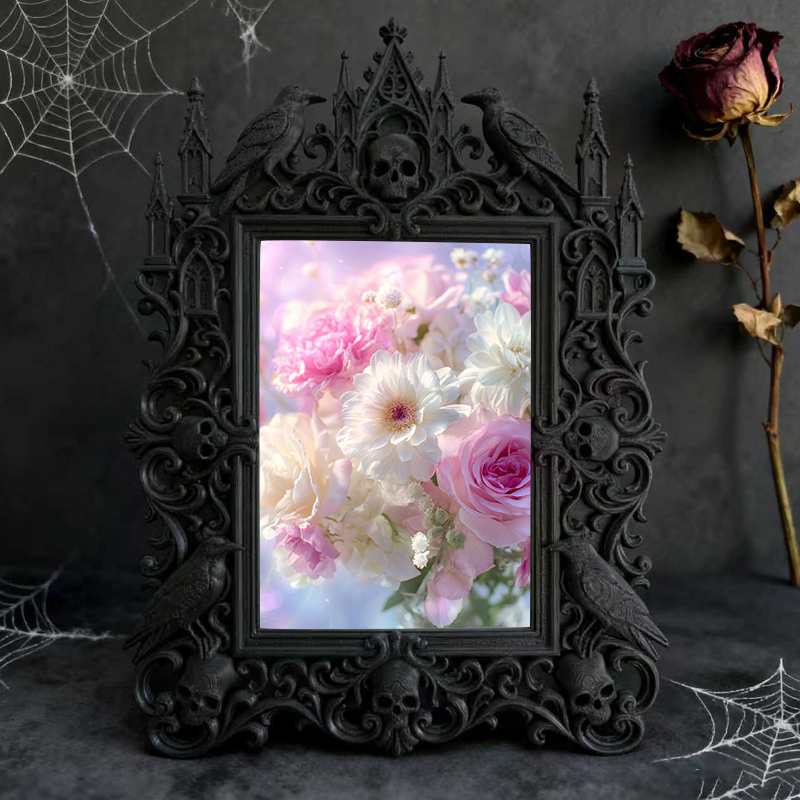 Trend-leading Gothic Dark-style Photo Frame | Gothic Themed Pop-up Market Booth Decor, Photo Ornament, Wall/Table Dual-use, Eco-friendly Fra