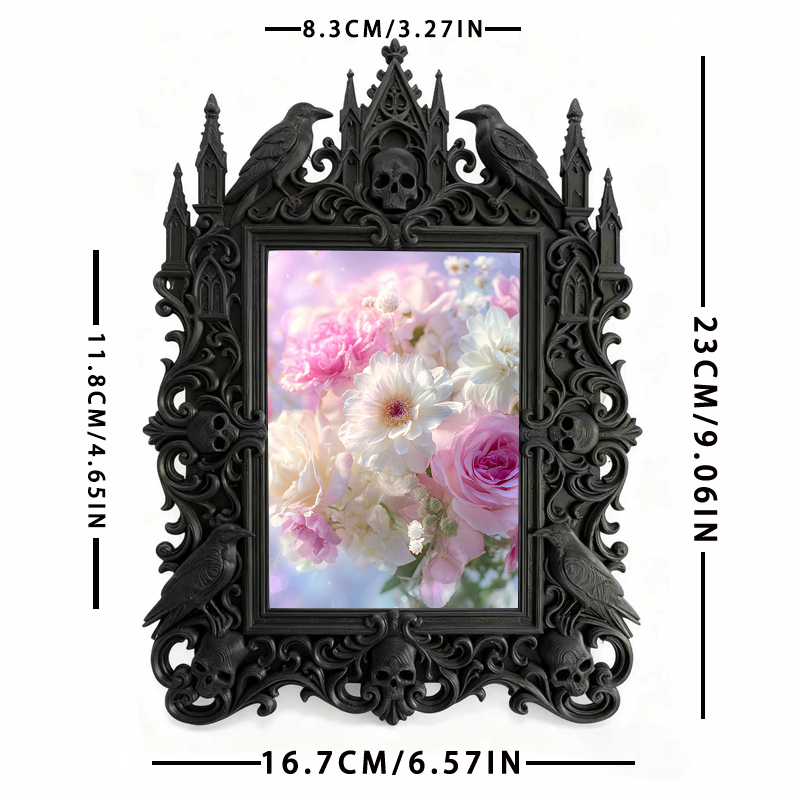 Trend-leading Gothic Dark-style Photo Frame | Gothic Themed Pop-up Market Booth Decor, Photo Ornament, Wall/Table Dual-use, Eco-friendly Fra