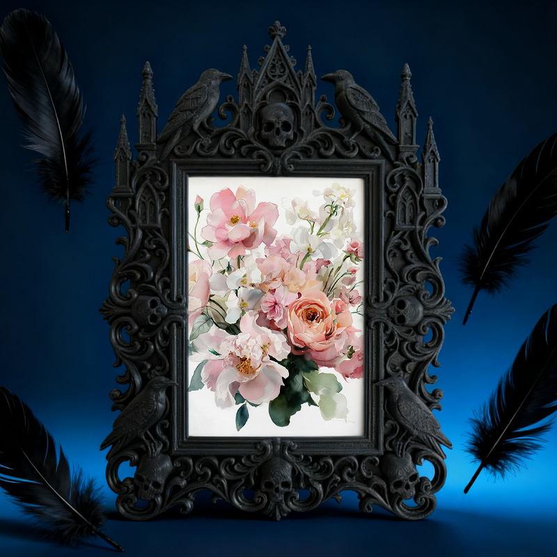Limited-stock Gothic Dark-style Photo Frame | Occult Tarot Card Deck Launch Decor, Photo Ornament, Wall-mountable & Tabletop, Collectible Fr