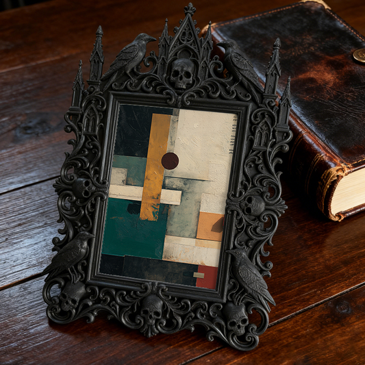 Sought-after Gothic Dark-style Photo Frame | Gothic Elopement Photo Booth Decor, Photo Ornament, Wall/Table Dual-use, Rustic Frame