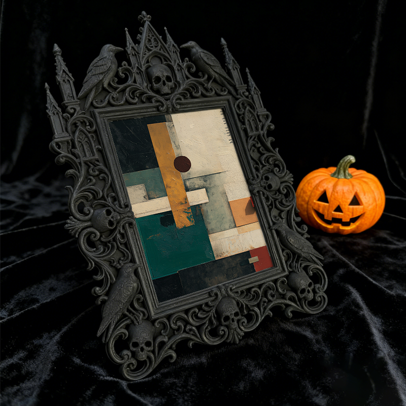 Sought-after Gothic Dark-style Photo Frame | Gothic Elopement Photo Booth Decor, Photo Ornament, Wall/Table Dual-use, Rustic Frame