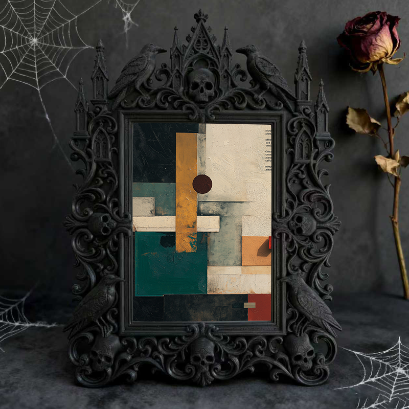 Sought-after Gothic Dark-style Photo Frame | Gothic Elopement Photo Booth Decor, Photo Ornament, Wall/Table Dual-use, Rustic Frame