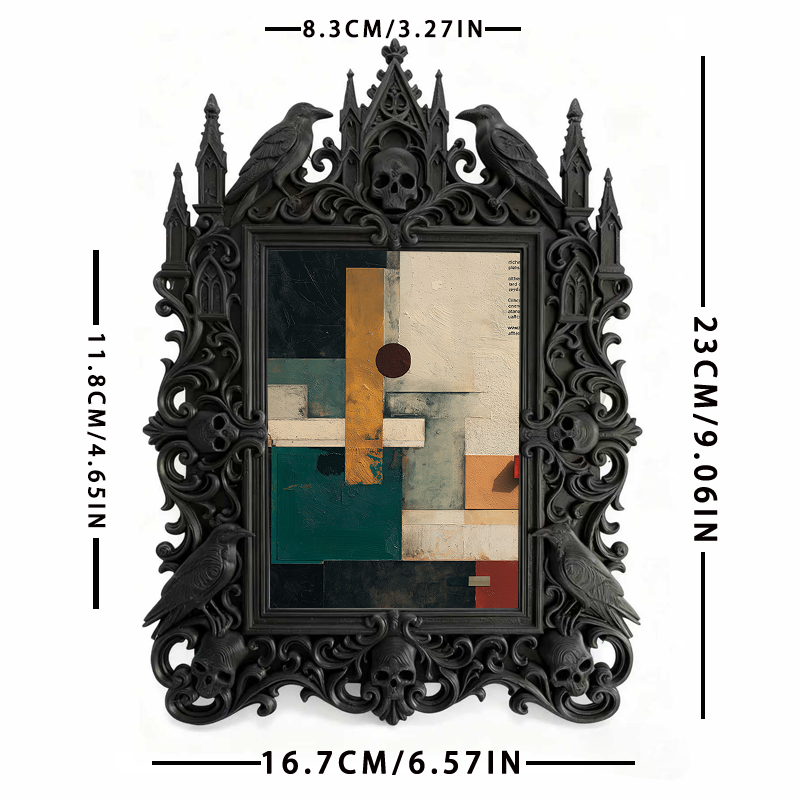 Sought-after Gothic Dark-style Photo Frame | Gothic Elopement Photo Booth Decor, Photo Ornament, Wall/Table Dual-use, Rustic Frame