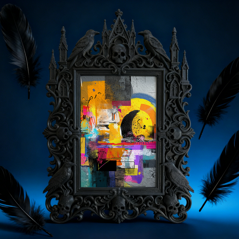 Reel-trending Gothic Dark-style Photo Frame | Gothic Attic Home Library Decor, Photo Ornament, Wall-mountable & Tabletop, Plastic Frame