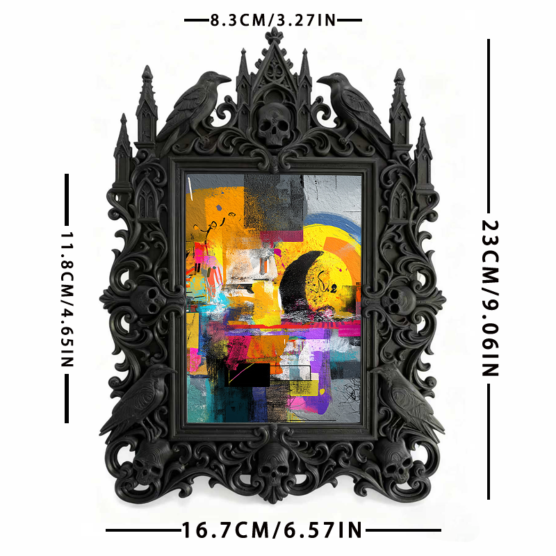 Reel-trending Gothic Dark-style Photo Frame | Gothic Attic Home Library Decor, Photo Ornament, Wall-mountable & Tabletop, Plastic Frame