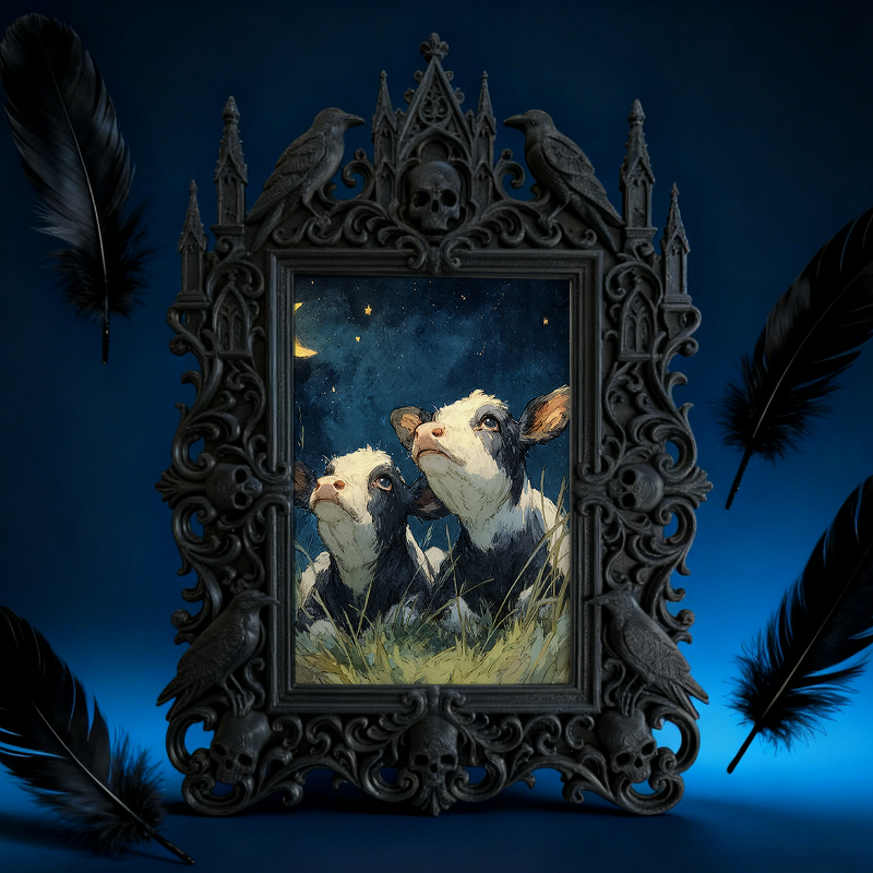 Insta-hit Gothic Dark-style Photo Frame | Dark Academia Dorm Desk Decor, Photo Ornament, Wall/Table Dual-use, Durable Frame