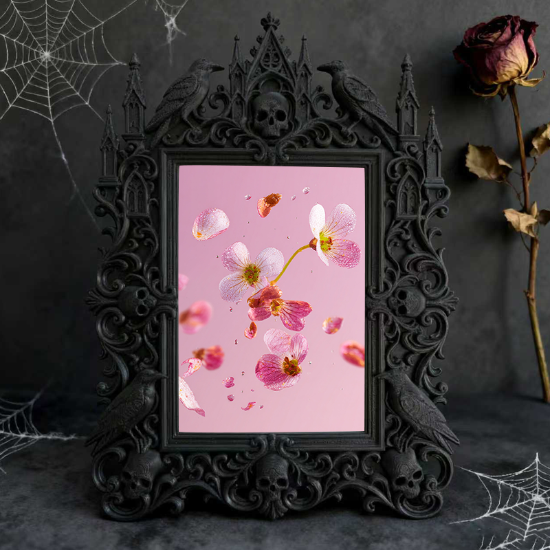 Shop-top-seller Gothic Dark-style Photo Frame | Vampire-themed Bedroom Wall Decor, Photo Ornament, Wall-mountable & Tabletop, Lightweight Fr