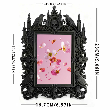 Shop-top-seller Gothic Dark-style Photo Frame | Vampire-themed Bedroom Wall Decor, Photo Ornament, Wall-mountable & Tabletop, Lightweight Fr