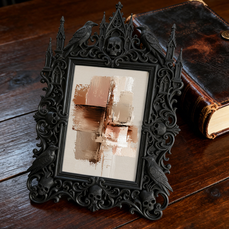Highly-coveted Gothic Dark-style Photo Frame | Gothic Basement Workshop Decor, Photo Ornament, Wall-mountable & Tabletop, Scratch-resistant 