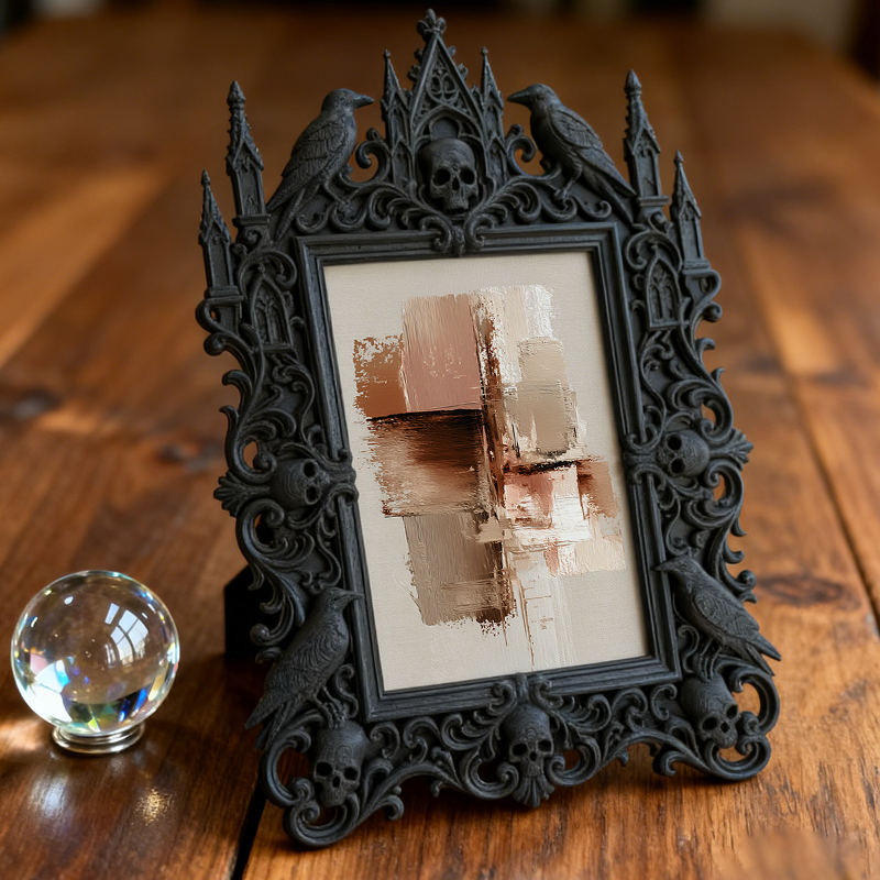 Highly-coveted Gothic Dark-style Photo Frame | Gothic Basement Workshop Decor, Photo Ornament, Wall-mountable & Tabletop, Scratch-resistant 