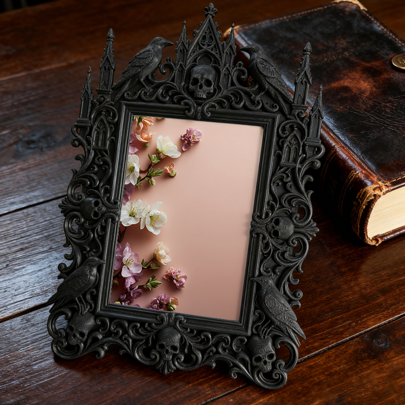 Trend-buzzing Gothic Dark-style Photo Frame | Dark Academia Study Nook Decor, Photo Ornament, Wall/Table Dual-use, Eco-friendly Frame
