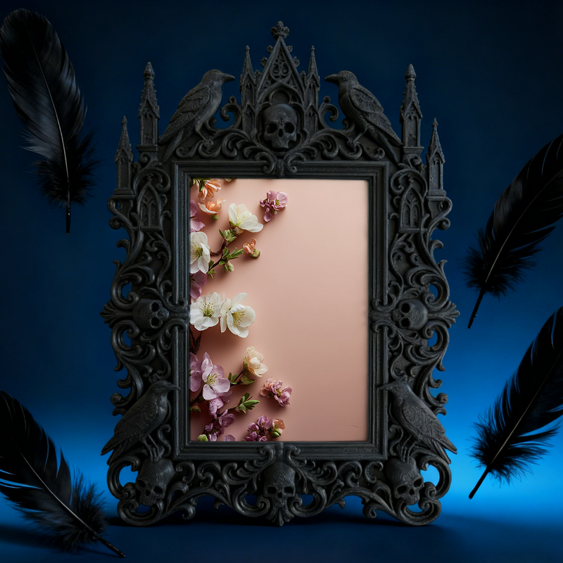 Trend-buzzing Gothic Dark-style Photo Frame | Dark Academia Study Nook Decor, Photo Ornament, Wall/Table Dual-use, Eco-friendly Frame