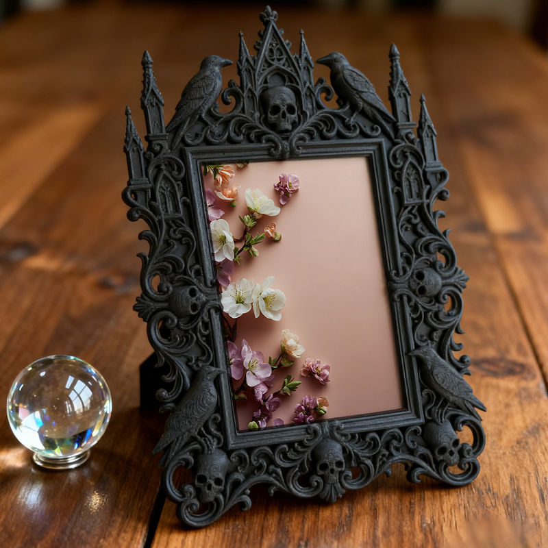 Trend-buzzing Gothic Dark-style Photo Frame | Dark Academia Study Nook Decor, Photo Ornament, Wall/Table Dual-use, Eco-friendly Frame