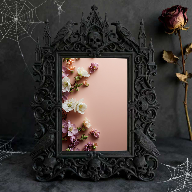 Trend-buzzing Gothic Dark-style Photo Frame | Dark Academia Study Nook Decor, Photo Ornament, Wall/Table Dual-use, Eco-friendly Frame