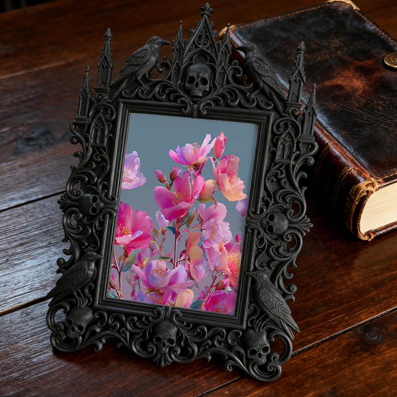 5-star-rated Gothic Dark-style Photo Frame | Werewolf-themed Cabin Wall Decor, Photo Ornament, Dual-use Display, Sturdy Frame