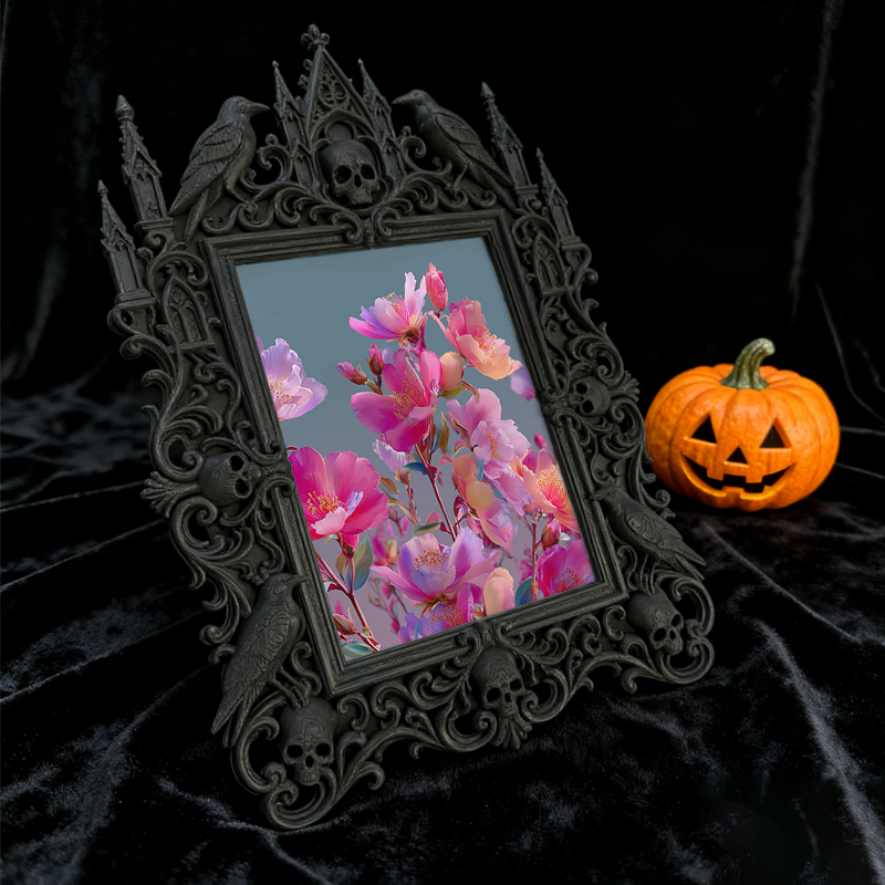 5-star-rated Gothic Dark-style Photo Frame | Werewolf-themed Cabin Wall Decor, Photo Ornament, Dual-use Display, Sturdy Frame